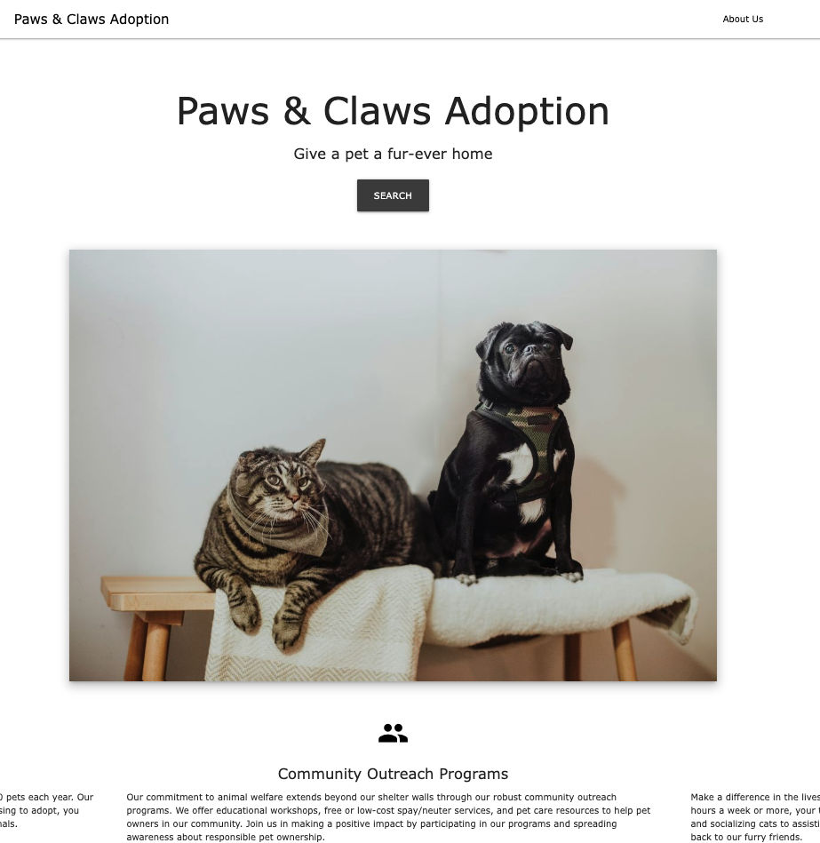Paws and Claws Animal Adoption
